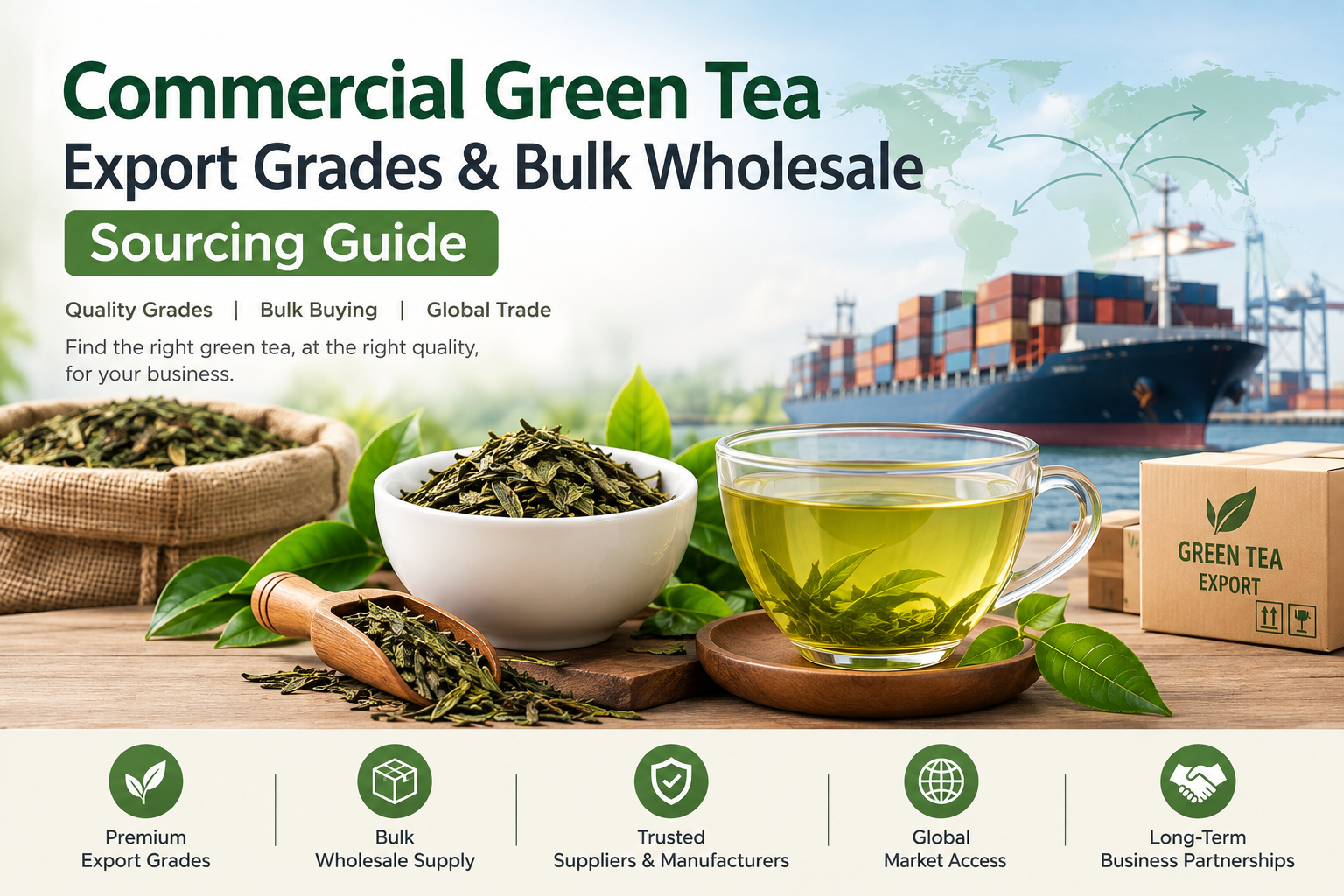 Commercial Green Tea Export Grades & Bulk Wholesale Sourcing Guide