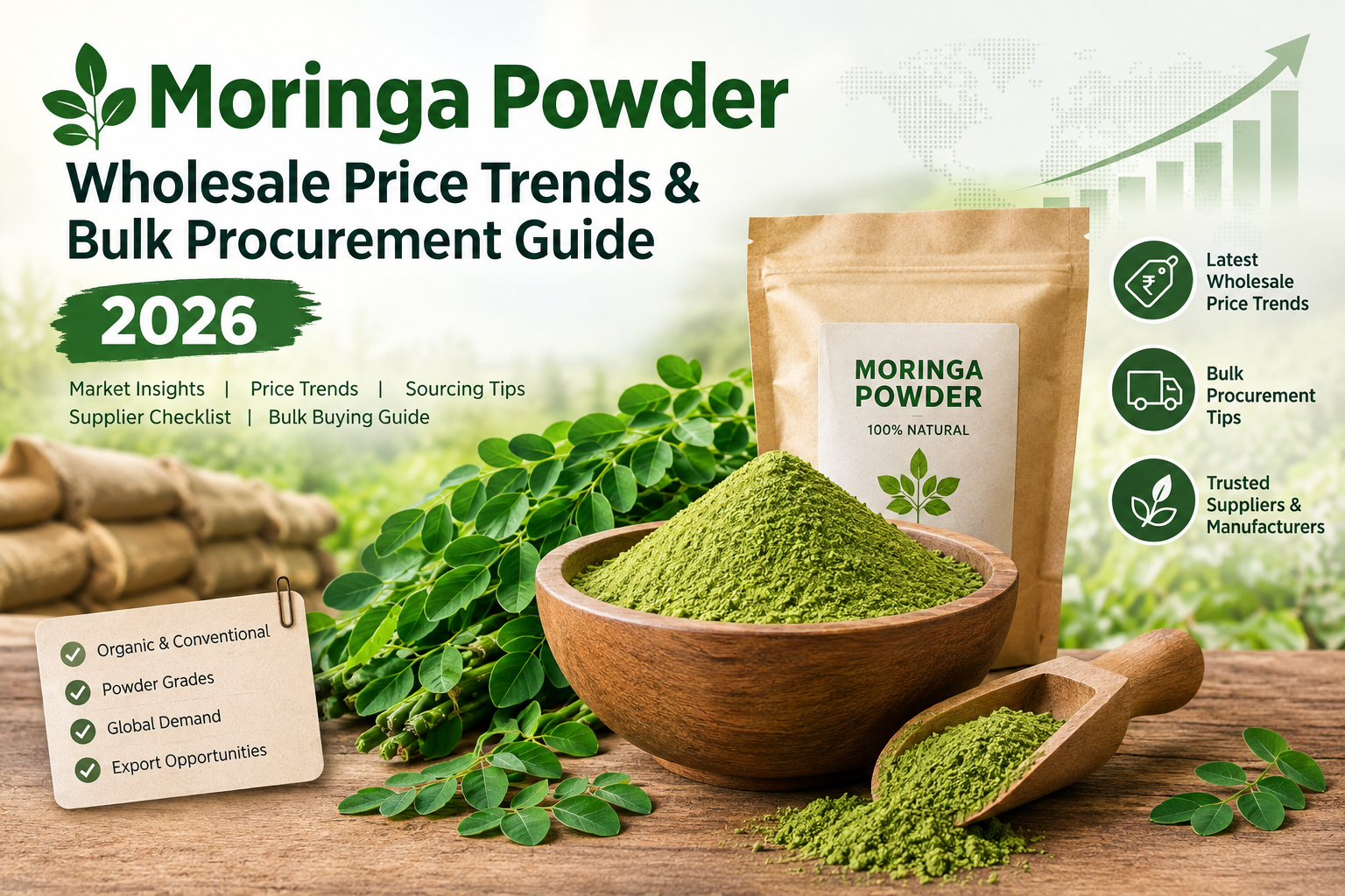 Moringa Powder Wholesale Price Trends & Bulk Procurement Guide 2026
