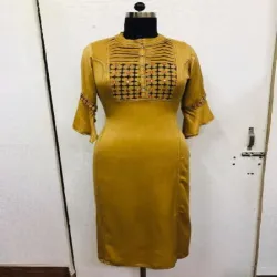 Designer Ladies Collar Neck Kurti, Size Small, Medium, Large, XL