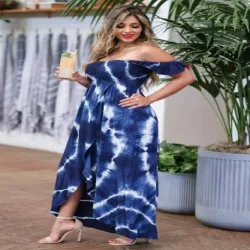 Long Fancy Maxi Dress, Material Polysilk