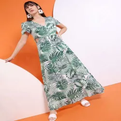 Women Summer Cool Off Shoulder Maxi Dress, Fabric Rayon