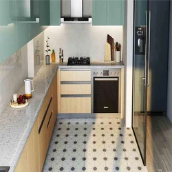 Modern Glossy Finish Kitchen Tiles Blue Color Walls