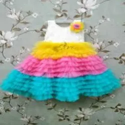 Flower Baby Frock, Fabric Cotton