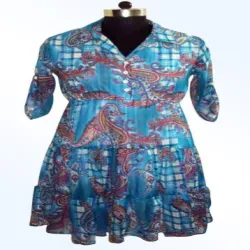 Floral Printed Cold-Shoulder Sleeves Layered, Wash Care Hand Wash