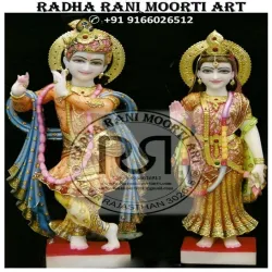 Red Radha Krishna Statue, Religious Hindu