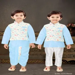 Kids Fancy Dhoti Kurta, Pattern Printed