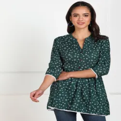Printed Western Top, Occasion Casual Wear