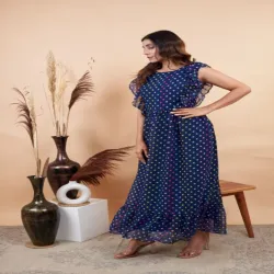 Ladies Stylish Maxi Dress, Size Free