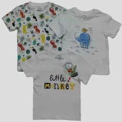 Cream Base Kids T Shirt, Pattern Printed