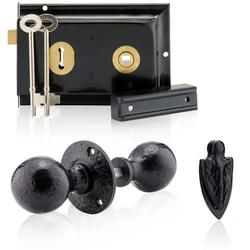 Rim Lock Knob Set, Porcelain and chrome varieties