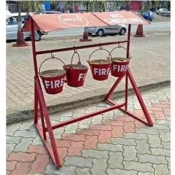 Fire Buckets Stand, Bucket Holding Capacity 4 Buckets