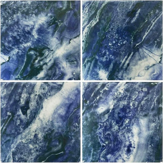 blue marble mosaic tile, variety of finishes, slabs