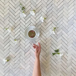 marble herringbone floor tile, customize, suitable