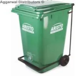 4 Wheeled Garbage Bin, Color Green