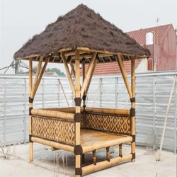 Bamboo Gazebo Woven Walls, Rustic and organic design