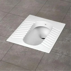 Indian Toilet Seat, Ceramic, white, rectangle shape
