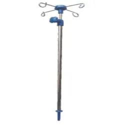 Stainless Steel I V And Saline Stand with Abs Stand, Caster Diameter 50 mm, Rod Type Adjustable Saline Rod, Construction Base Tubular