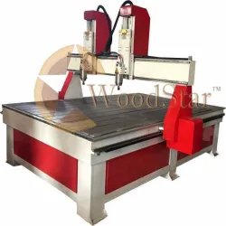 CNC Wood Router Machine, Spindle Head Type Double Head Spindle