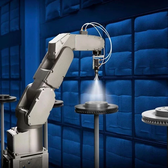 Robotic spray painting — Stainless Steel and Fiber Material