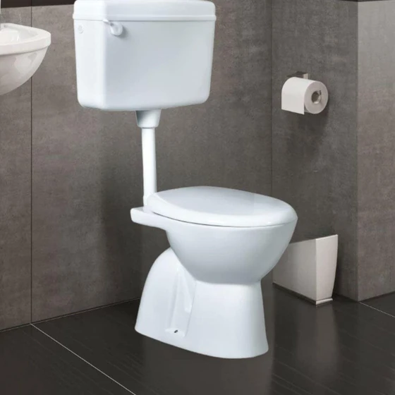 Polished Western Toilet — Size 760x610x360mm White