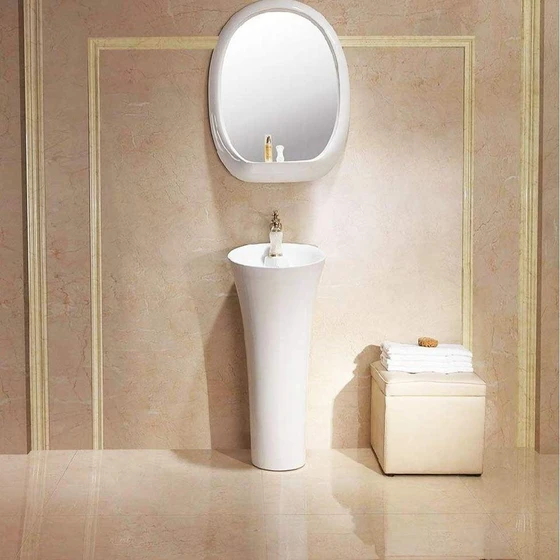 Pedestal Wash Basin — Designer Style marble material
