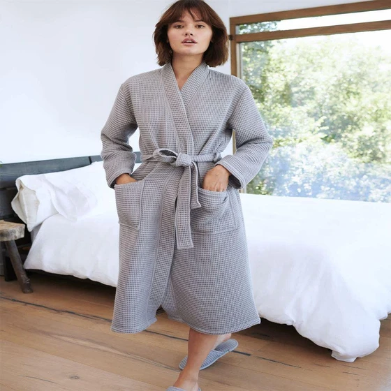Waffle Bath Robe — Free size 600 gms to 800 gms