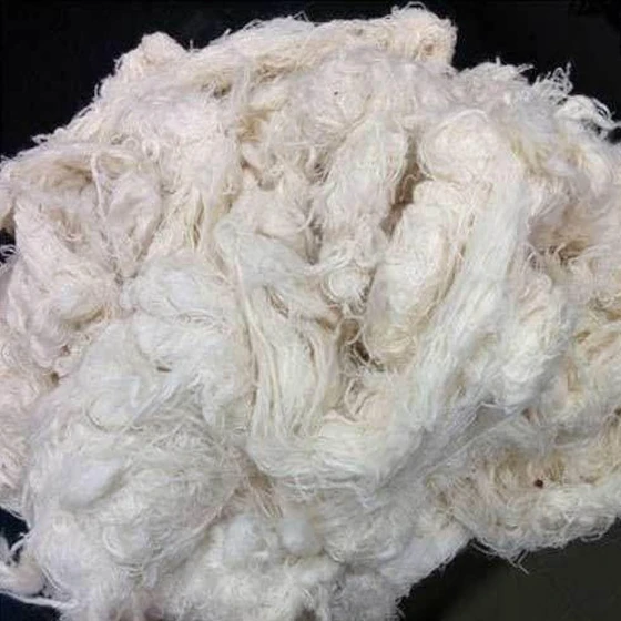 White Cotton Waste — 18 22 mm fibre length