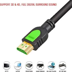 to 14v Full HD Cable 1080p 3D ARC HDCP Supported, Color Black