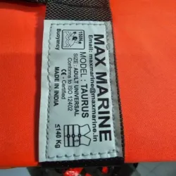 Solas Approved Life Jacket, Color Orange and White