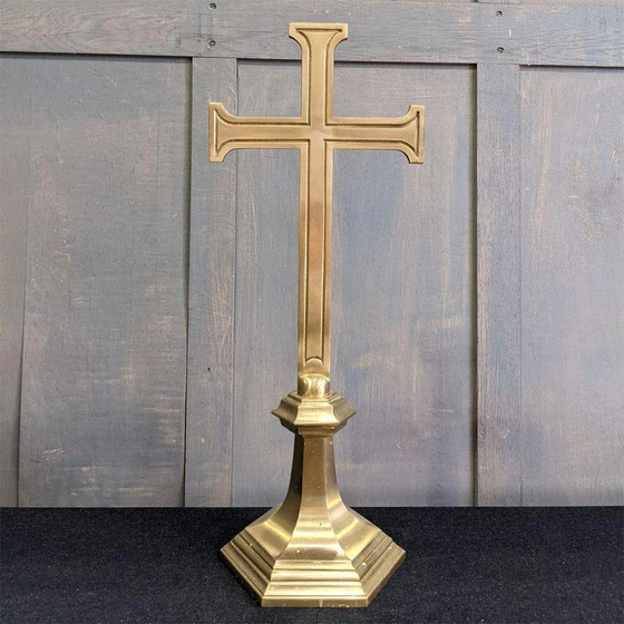 Brass church cross — Church shape Golden colour