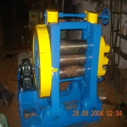 10 x 30 Three Roll Rubber Calender Machine, 15 HP, Roll Type Three Roll