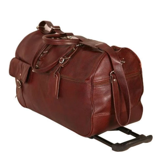 Leather Luggage Bags — Red Green Brown Pink