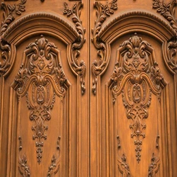 Carved wooden door