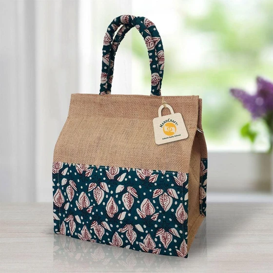 Jute Fancy Bag — women useges Zipper Lock