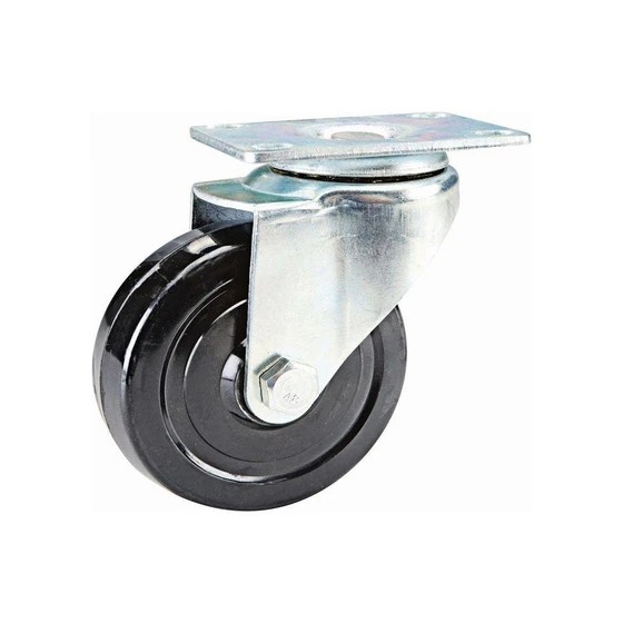 Polyurethane Castor Wheels — Yellow color trolley usages