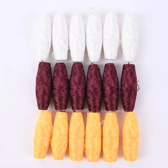 Polyester Cocoon Thread — Glossy finish plain pattern
