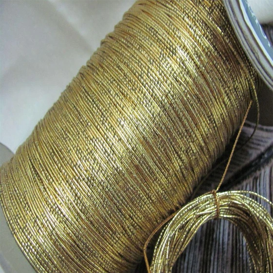 Gold Gimp Yarn — Lace weight metallic material