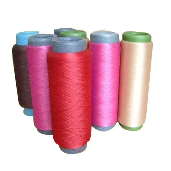 Dyed Polyester Yarn — Turquoise blue color ring spun