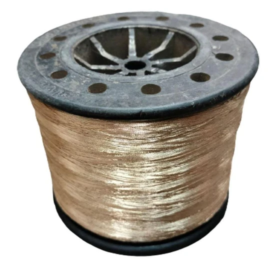 Filament Neem Zari Thread — Twisted dyed pattern