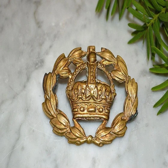 Brass Military Badge — decoration irregular shape