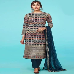 Multicolor Embroidered Suit