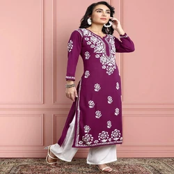 Full Sleeve Embroidered Cotton Fabric
