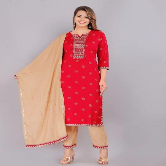 Washable Embroidered Cotton Kurti — Full Sleeves