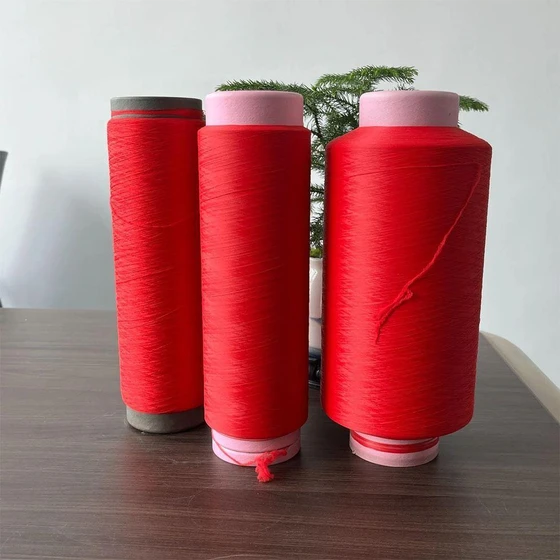 Red Nylon Yarn — Metallic Shine home d cor