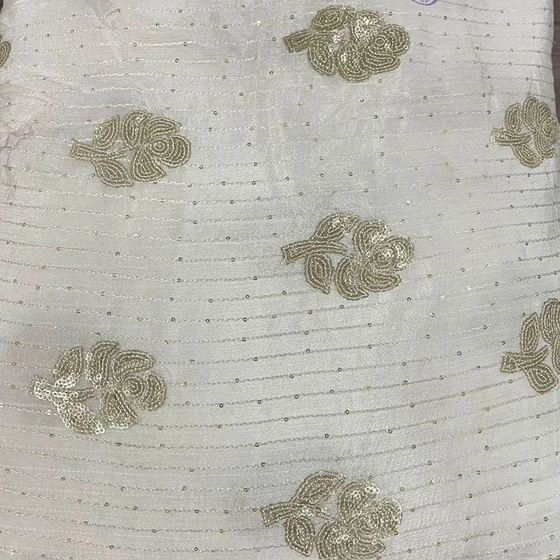Embroidery Chinon Fabric — Modern Designs Multi Color