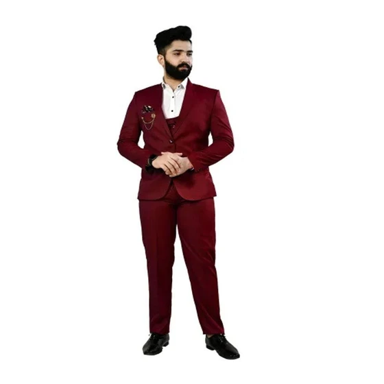 Full Sleeve Coat Pants — Plain pattern Wedding Wear