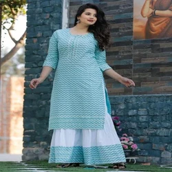 Cotton Palazzo Kurti 