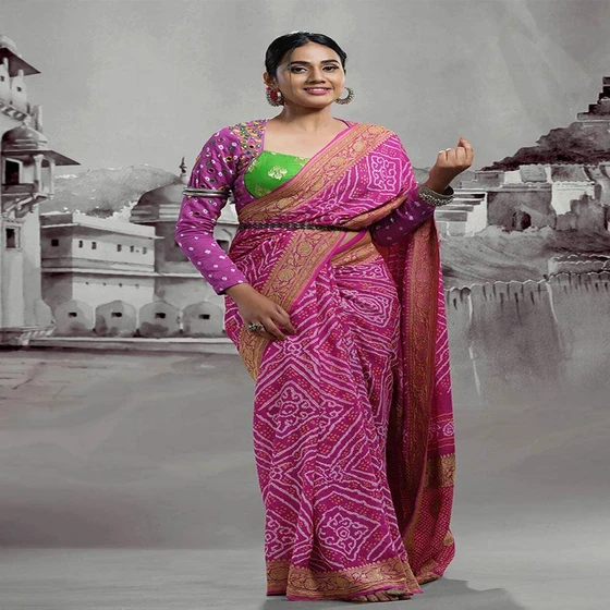 Silk Bandhani Saree — Modern designs indian wear