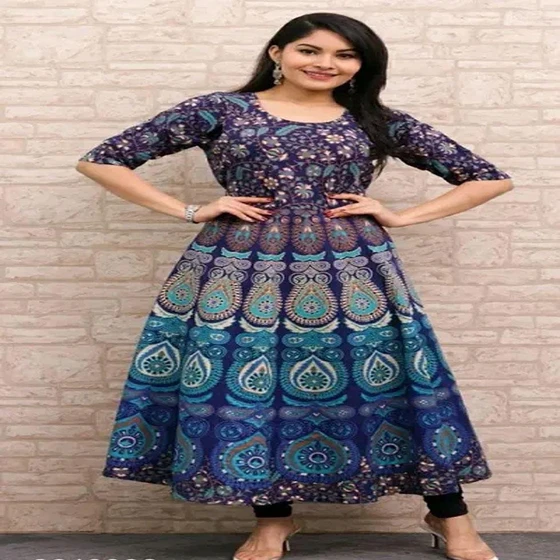 Jaipuri Ladies Printed Kurti — Comfortable cotton