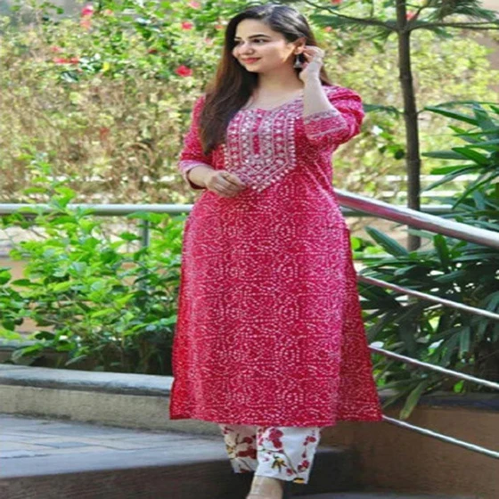 Cotton Ladies Kurtis — Anytime season cotton
